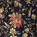 Waverly Felicite Floral Pattern with Grimp Trim Window Valance Curtains, 50 in x 15 in, Noir