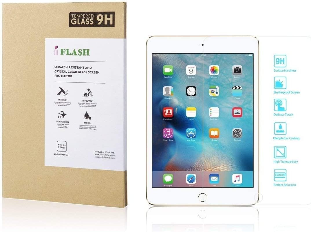 IFLASH 2 Pack Tempered Glass Screen Protector For Apple iPad mini/iPad mini 2 / iPad Mini 3 with Retina (fits iPad Mini 1st/2nd/3rd Generation) – Scratches Proof and Bubble Free – Crystal Clear