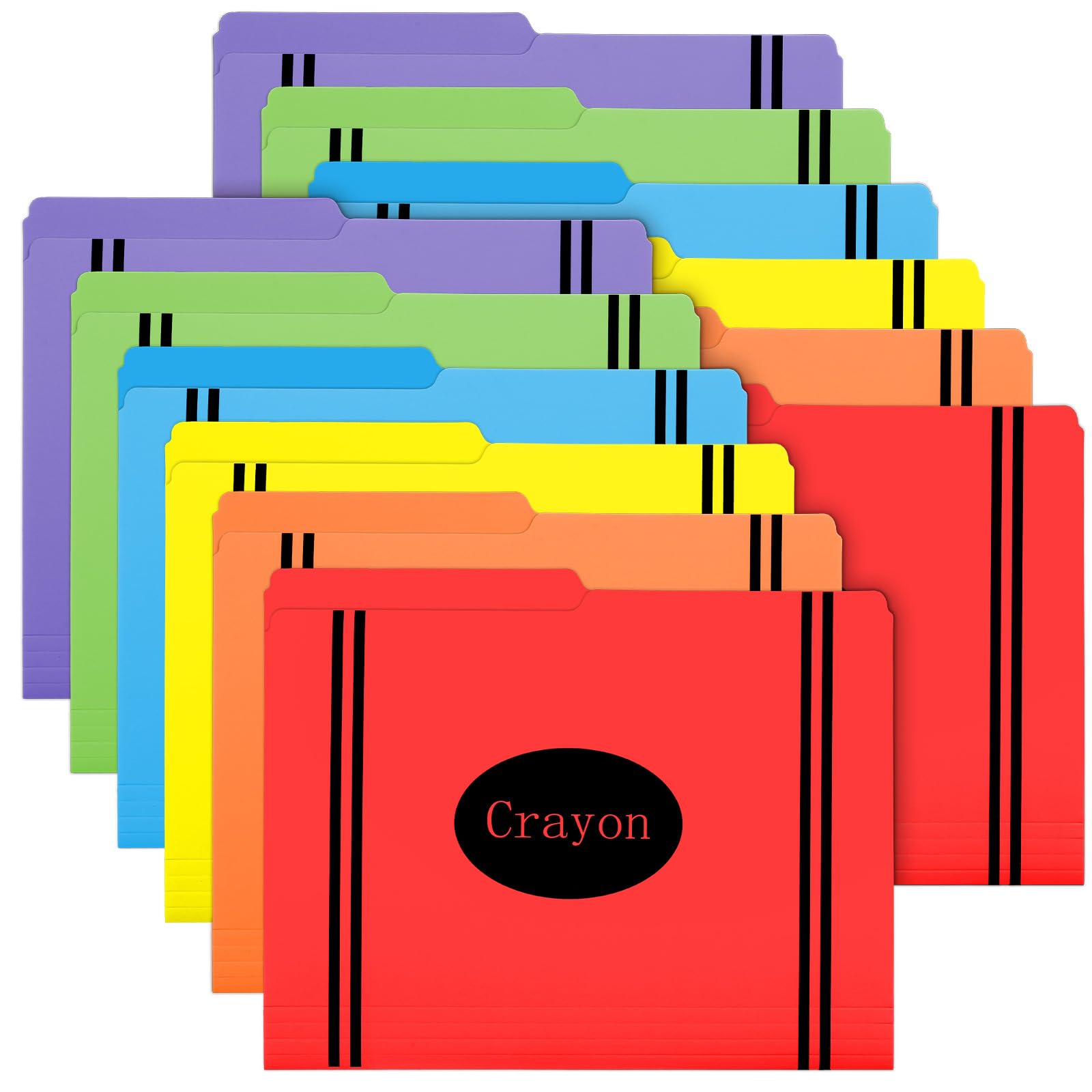 Photo 1 of Landhoow 48-Pack Crayon Colored Manila File Folders