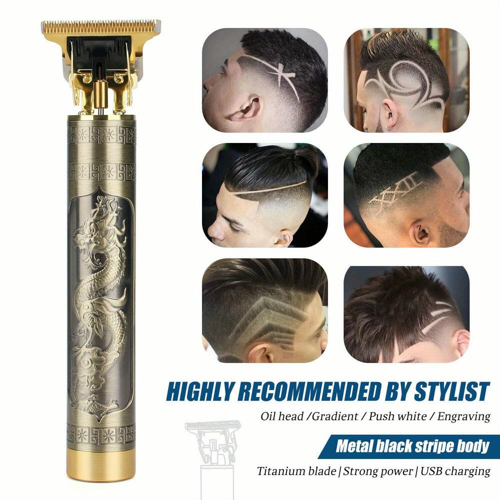 SYJYM Tagliacapelli Professionale, Macchina da Barba per Barbiere Senza Fili, tagliacapelli per Barba Ricaricabile Tramite USB