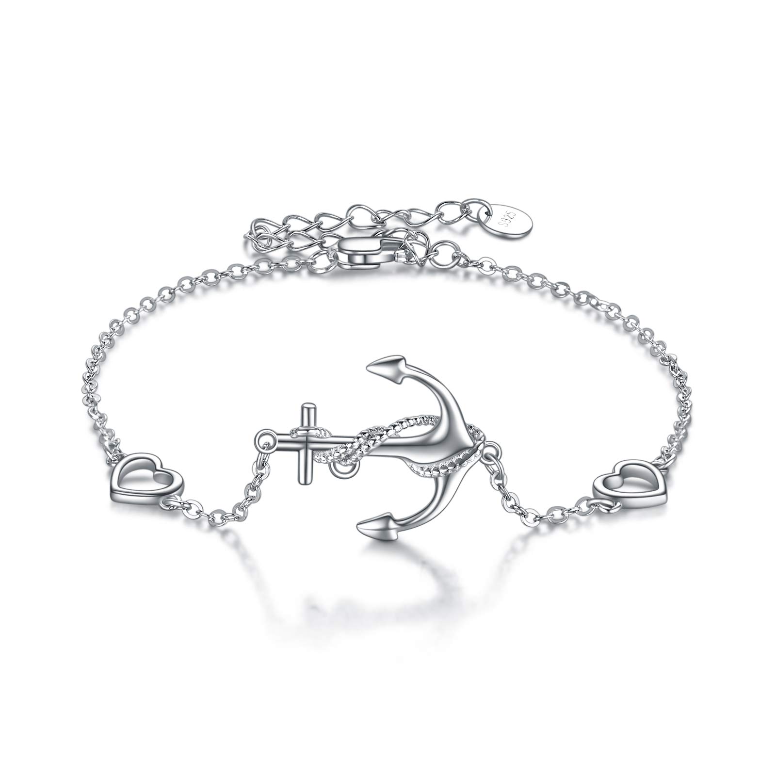 LUHEHorse/Clover/Anchor/Penguin/Sea Turtle/Infinity/Starfish/Cross/Daisy/Mermaid/Ladybug/Axolotl Bracelets for Women Sterling Silver Jewelry Adjustable Chain Bracelet Jewelry Gifts for Women