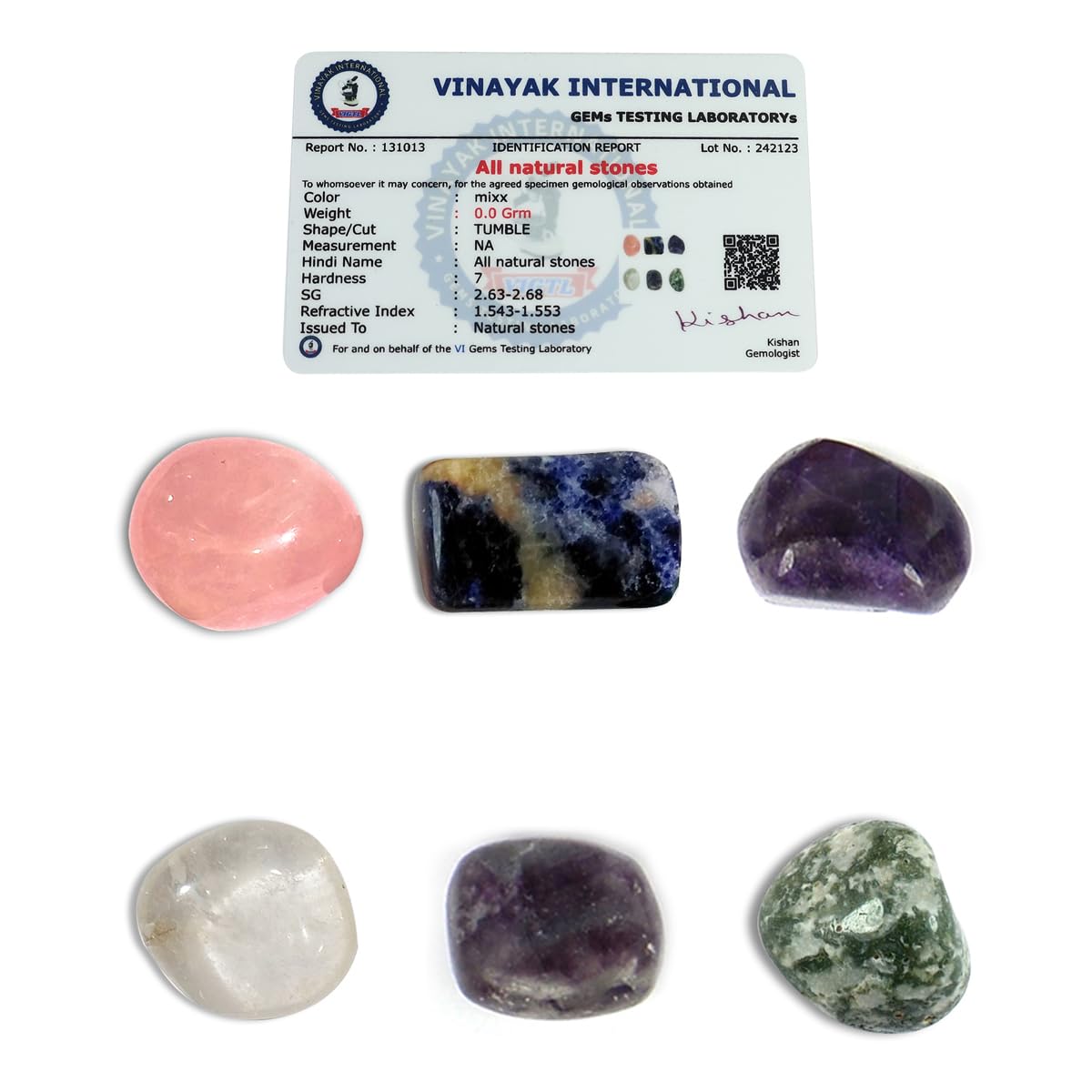 Reiki Crystal Products Natural Certified Education Tumble Stone Kit 7 Chakra Crystals All Tumble Sets Energized by Experienced Reiki Healing Grand Master