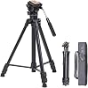 Trípode de video Takama TAK-V3300 de 66 pulgadas en aluminio con cabezal fluido | Trípode de video de aluminio de 66 pulgadas con cabezal fluido, capacidad de 10 libras y estuche con cierre 1