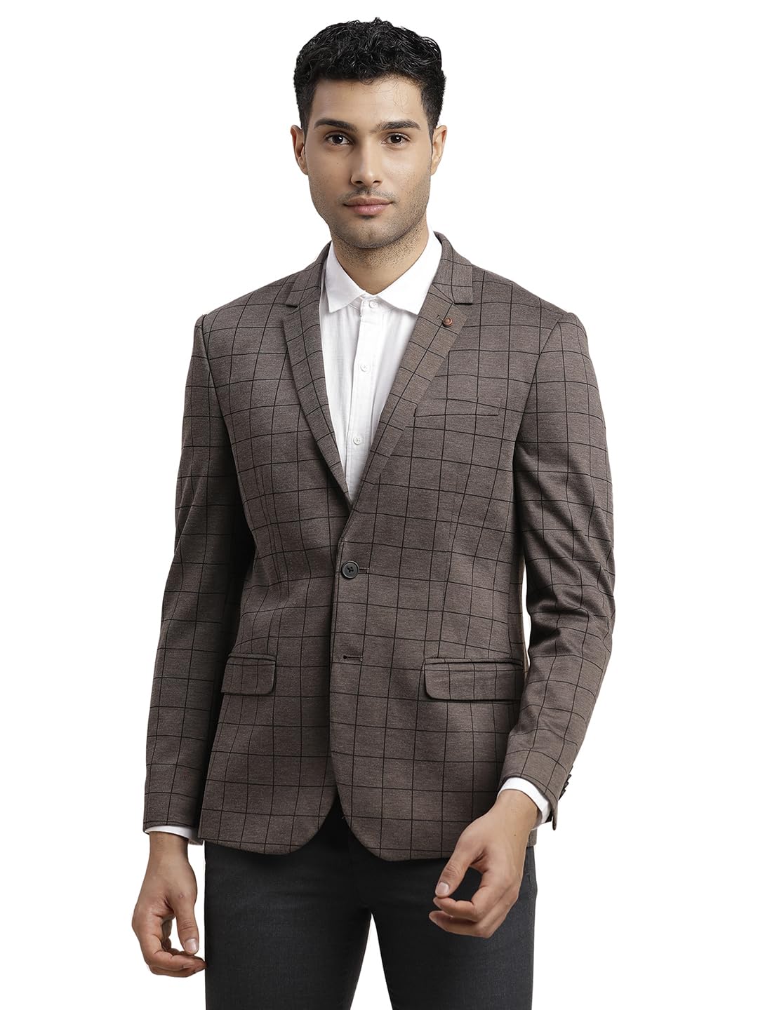 Turtle Blazer casual a cuadros de rizo y rayón para hombre, ajuste a medida, ligero y estructurado para un estilo casual elegante