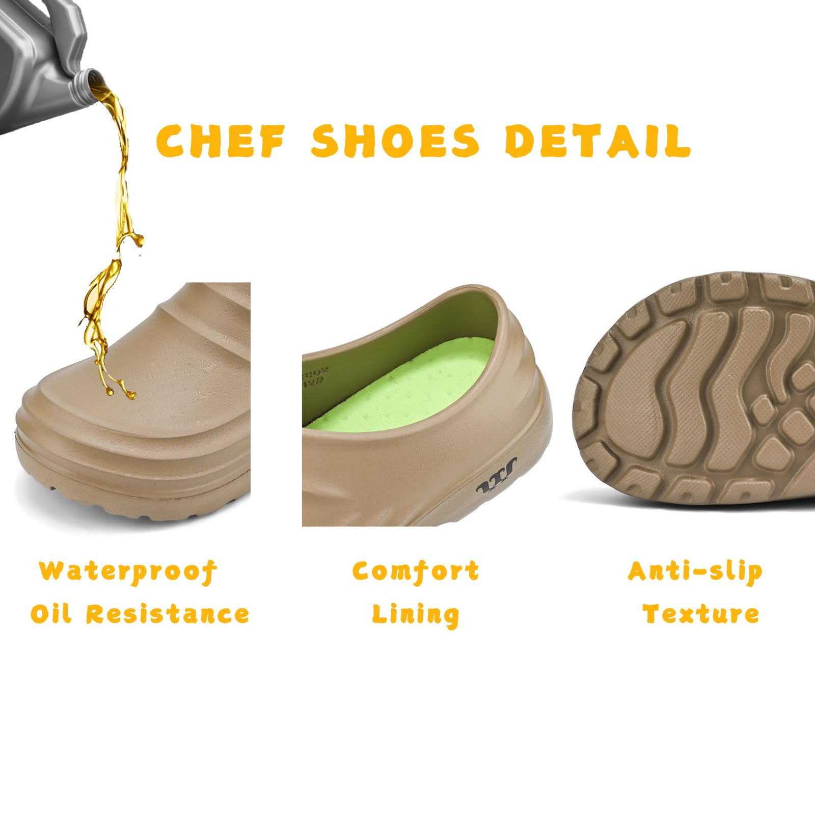 BibHoly Armadillo Chef Shoes Men Women Armadillo Clogs Slip On Chef Clogs for Men Slip Resistant Waterproof Work Shoes A Black