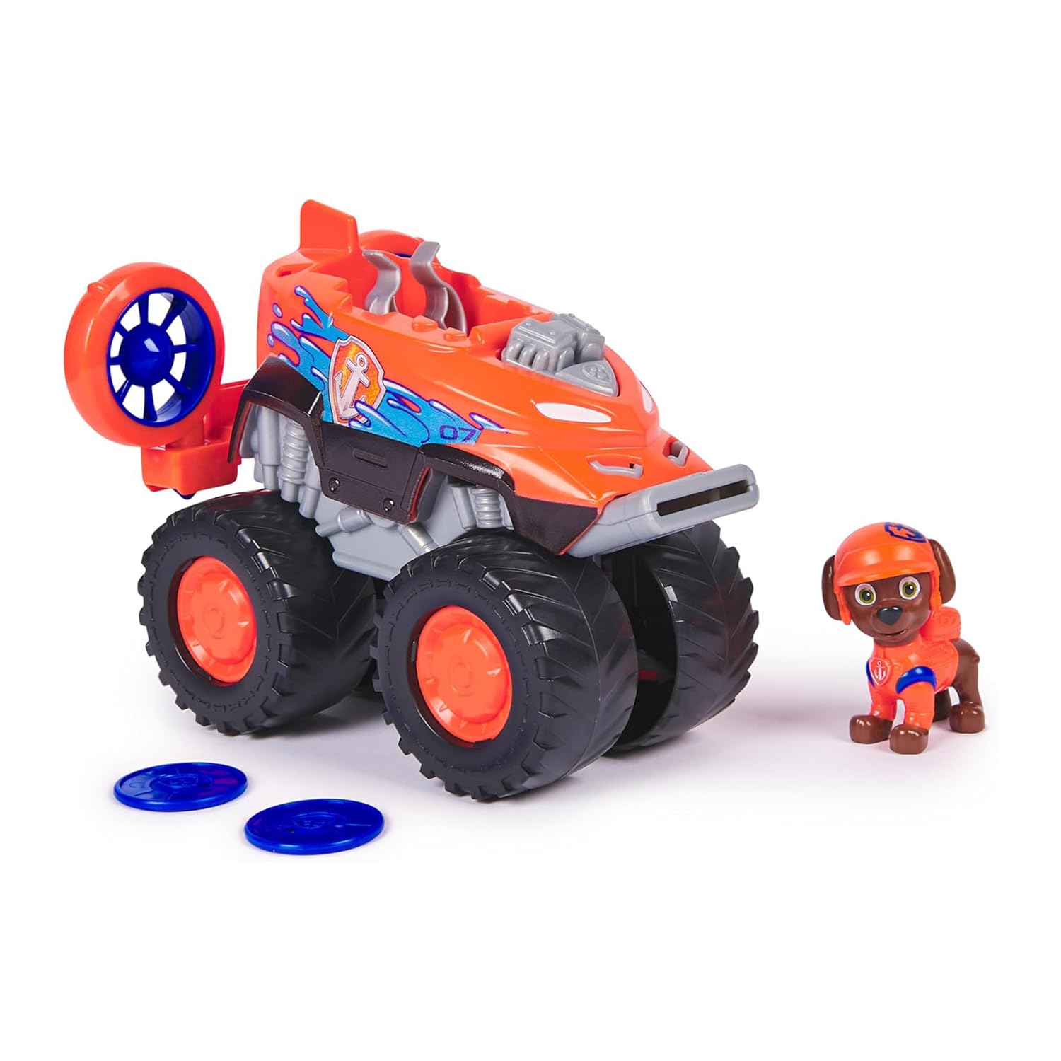 Paw Patrol - Zuma All-Terrain Monster Truck - Collectible Car Figure - 2 Projectiles - Ages 3+