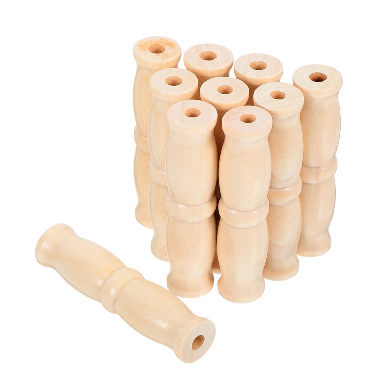 Hohopeti 10pcs Wooden Handle Replacement for Water Buckets Ergonomic Grip for Easy Carrying Compatible Metal Buckets Sturdy Wood Construction