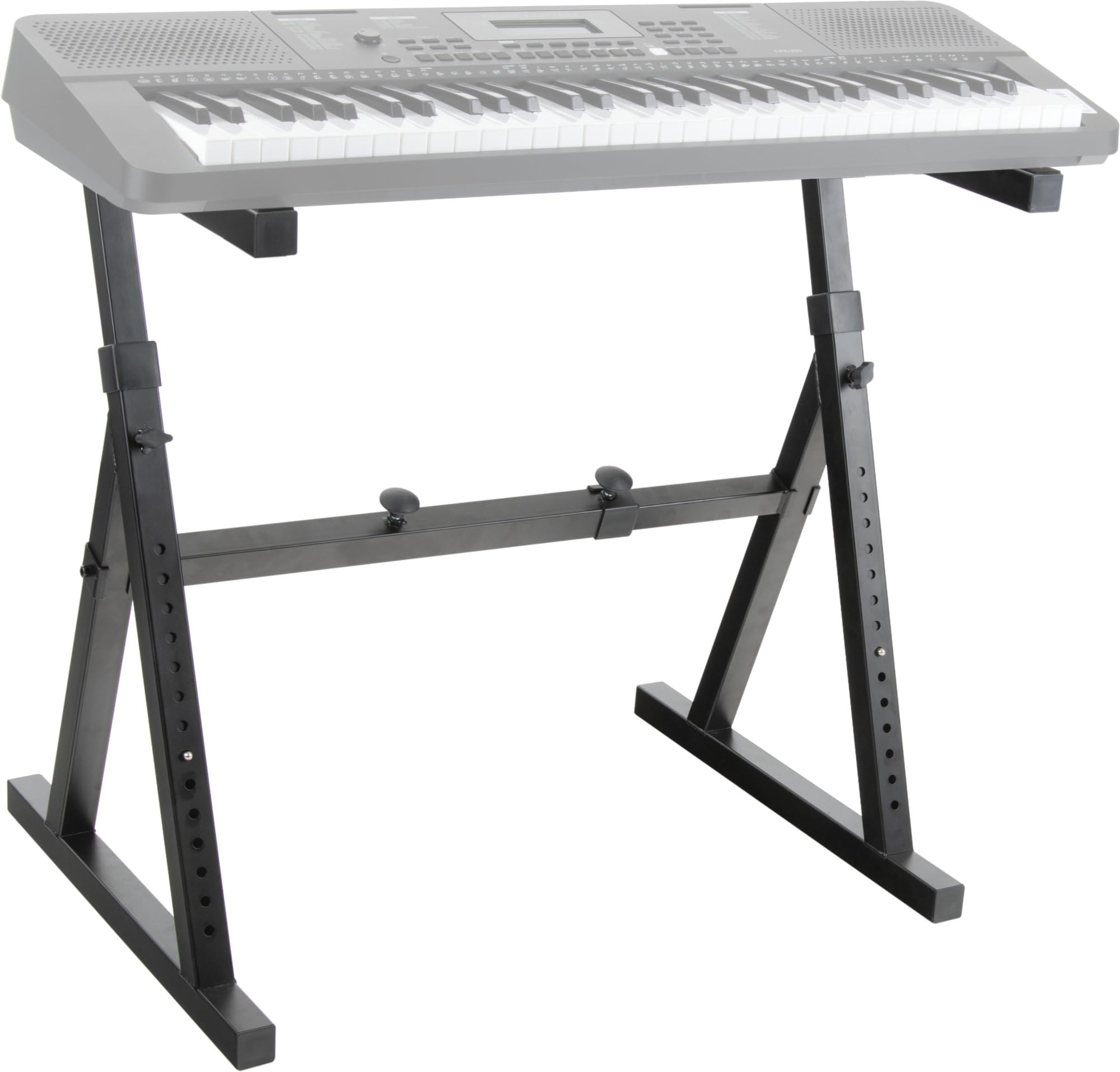 Classic Cantabile KSD-400Pro MK II Keyboardständer - Erweiterbar mit 2. Ebene, Rollen oder Kopfhörerhalter - Belastbar bis 100 kg - Breite und Höhe verstellbar - Schwarz