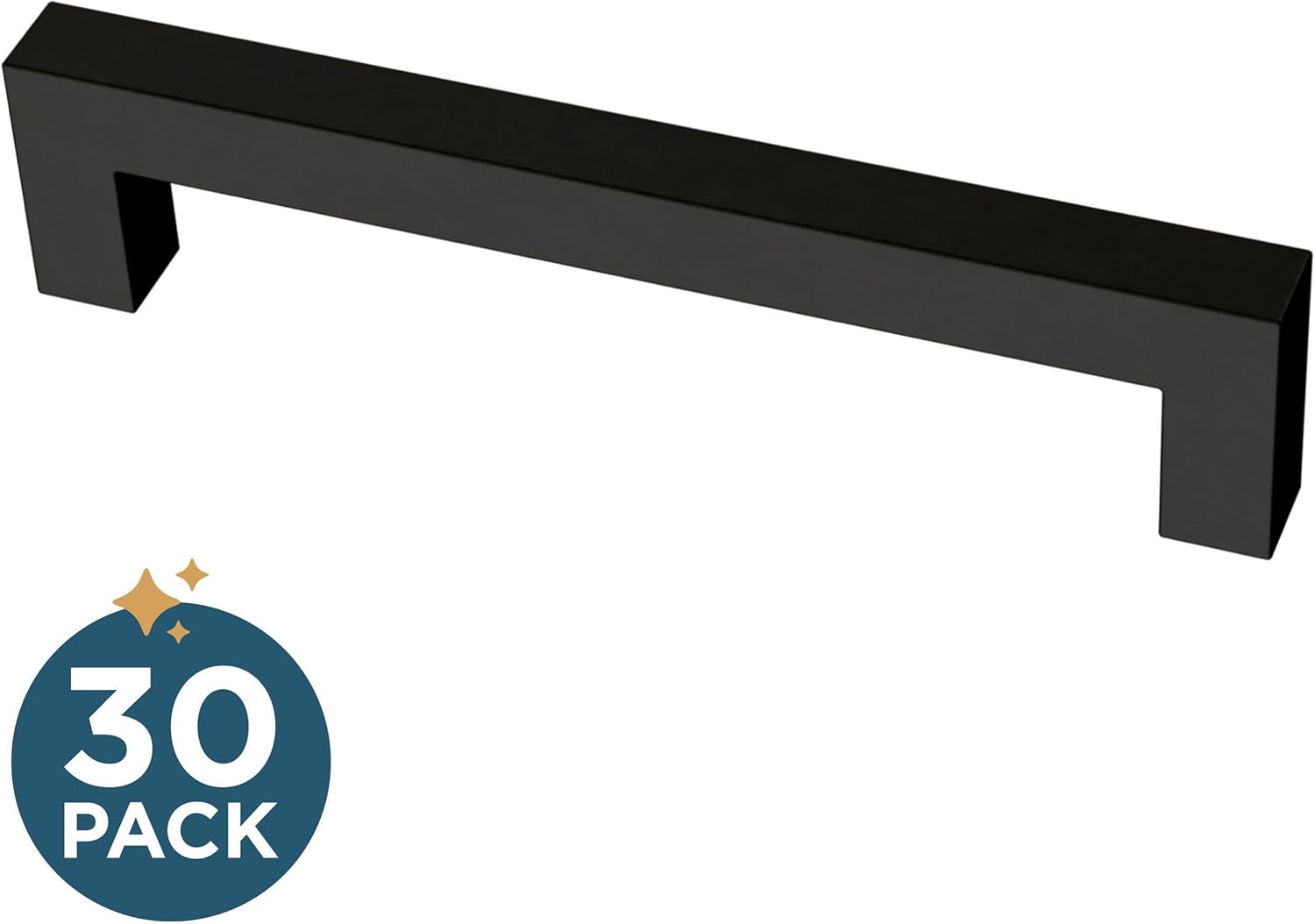 Franklin Brass (30-Pack) – Matte Black Cabinet Handles, 5-1/16 Inch Hole Center, Modern Pulls for Drawers, Kitchen Cabinet Door, Dressers | Simple Modern Square