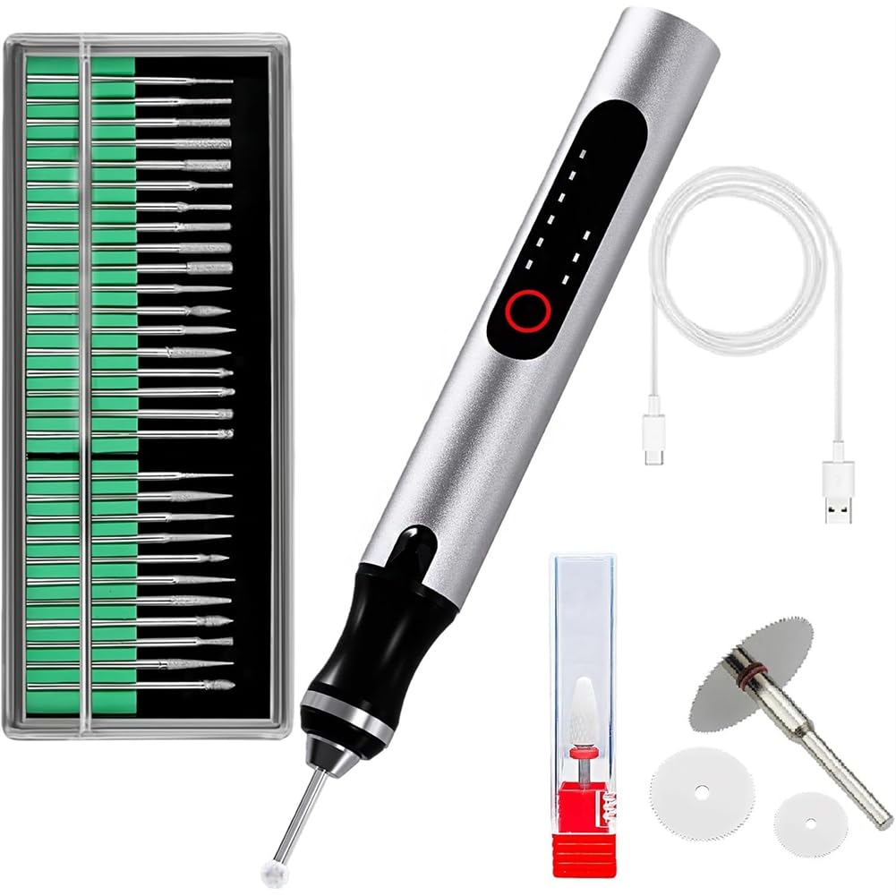 Jnchdghwa Wood Carving Tool Included Wireless Engraving Pen Kit- Tool for Artists& DIY with Engraver for Jade, Metal Wood