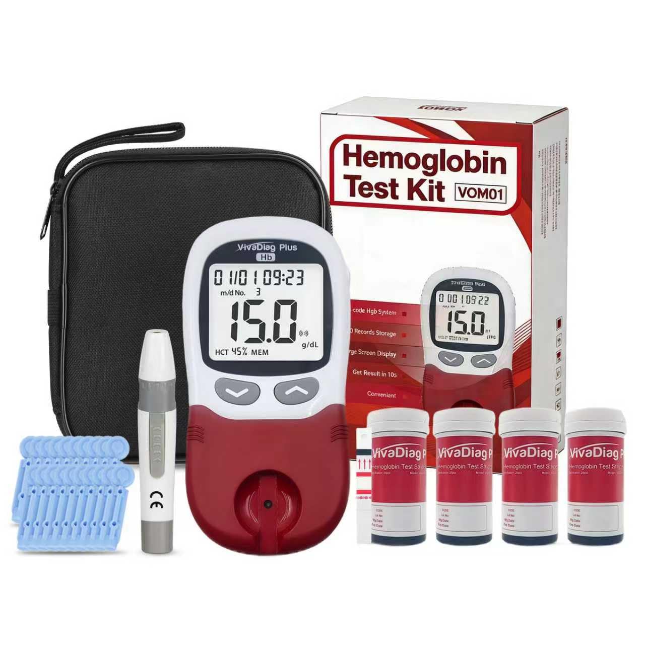 Photo 1 of TREEHOUSE LAB Hemoglobin Test Kits with 100 Hemoglobin Test Strips, Hemoglobin Test Meter, Hemoglobin Test Kit for Home Use, Easy to Use and Read.