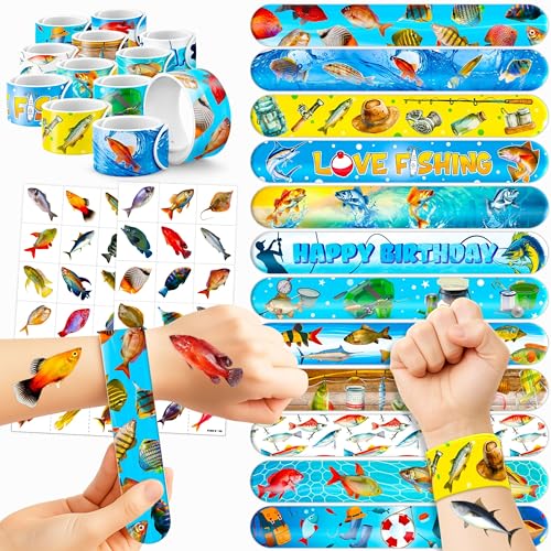 Cadeaux de fête de pêche Cherisnowy avec 48 tatouages et 24 bracelets