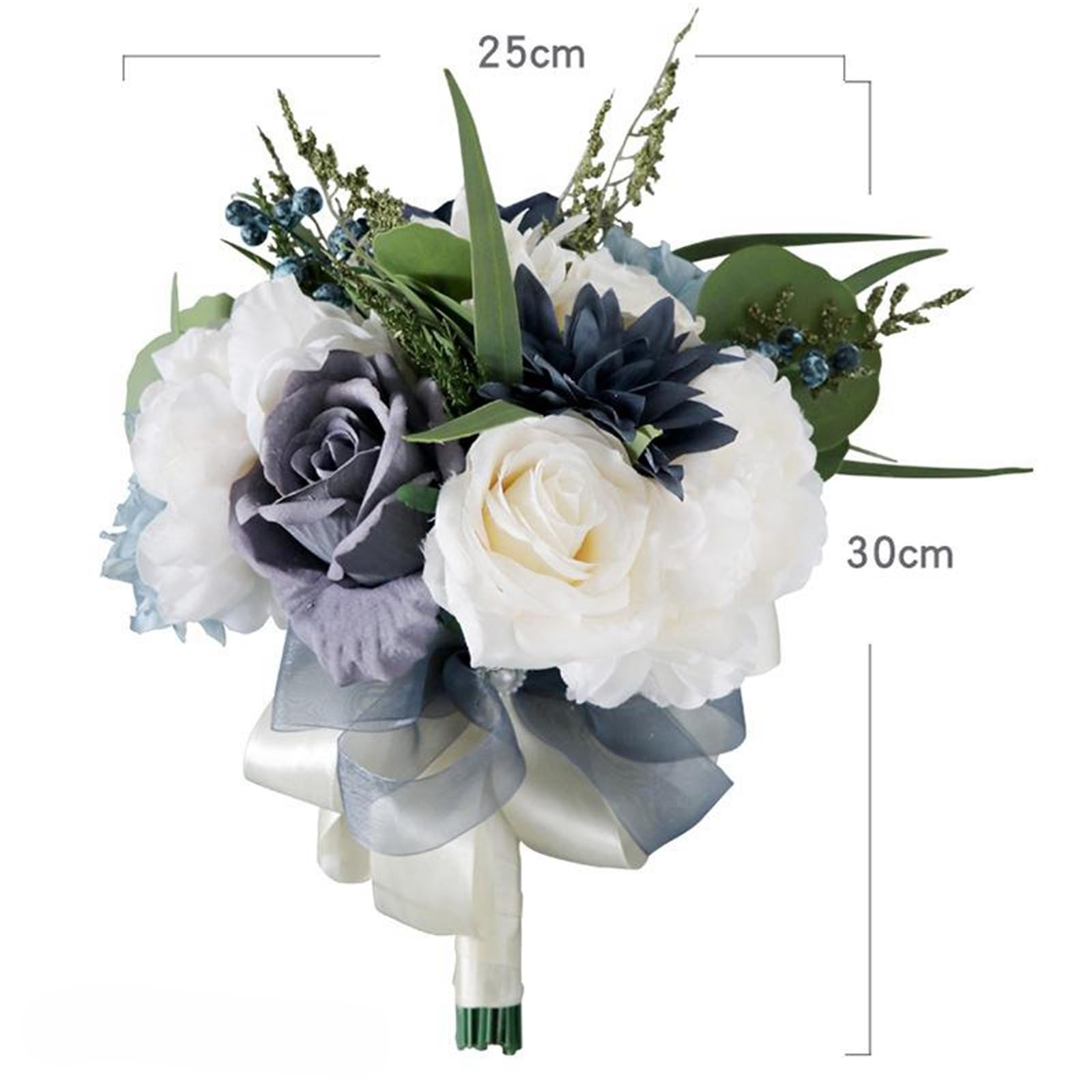 Fouriding Bouquet da Sposa di Lusso Nozza Fiori di Rosa Spilla Strass Diamante Perlato Fiori Artificial Forniture di Nozze Decor