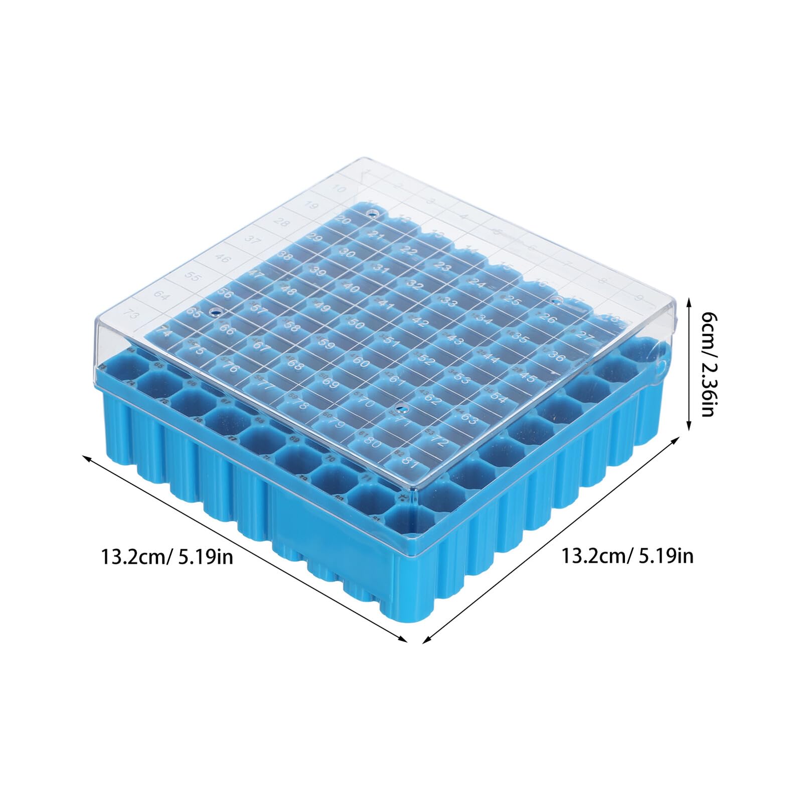 Cabilock Porta Provette in Plastica Blu 81 Pozzetti 1.8ml 2.0ml Laboratorio