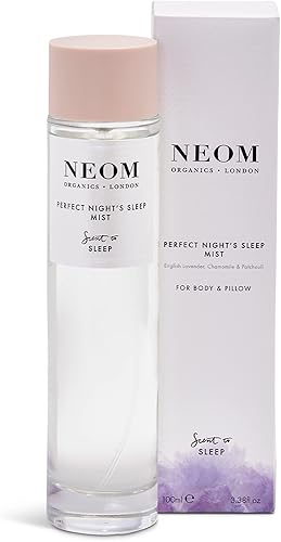 NEOM - Bruma de lavanda y manzanilla para cuerpo y almohada, 3.4fl oz (3.38 onzas líquidas)  Rango perfecto de sueño nocturno  Aceites esenciales