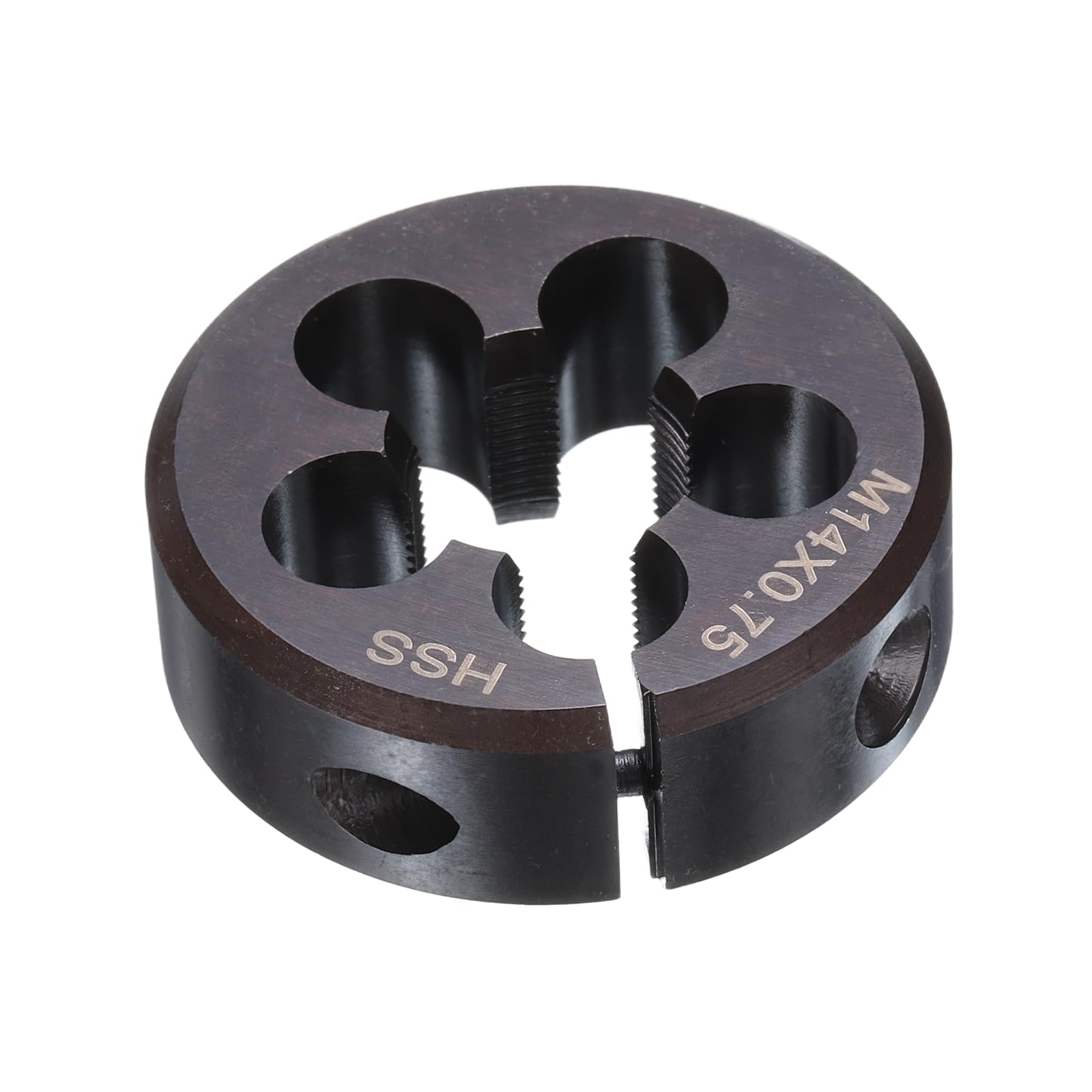sourcing map Round Threading Die M14 x 0.75 Metric Thread 38mm OD Adjustable Right Hand High-Speed Steel (HSS) Round Die Screw Thread Cutting Die for Thread Repair