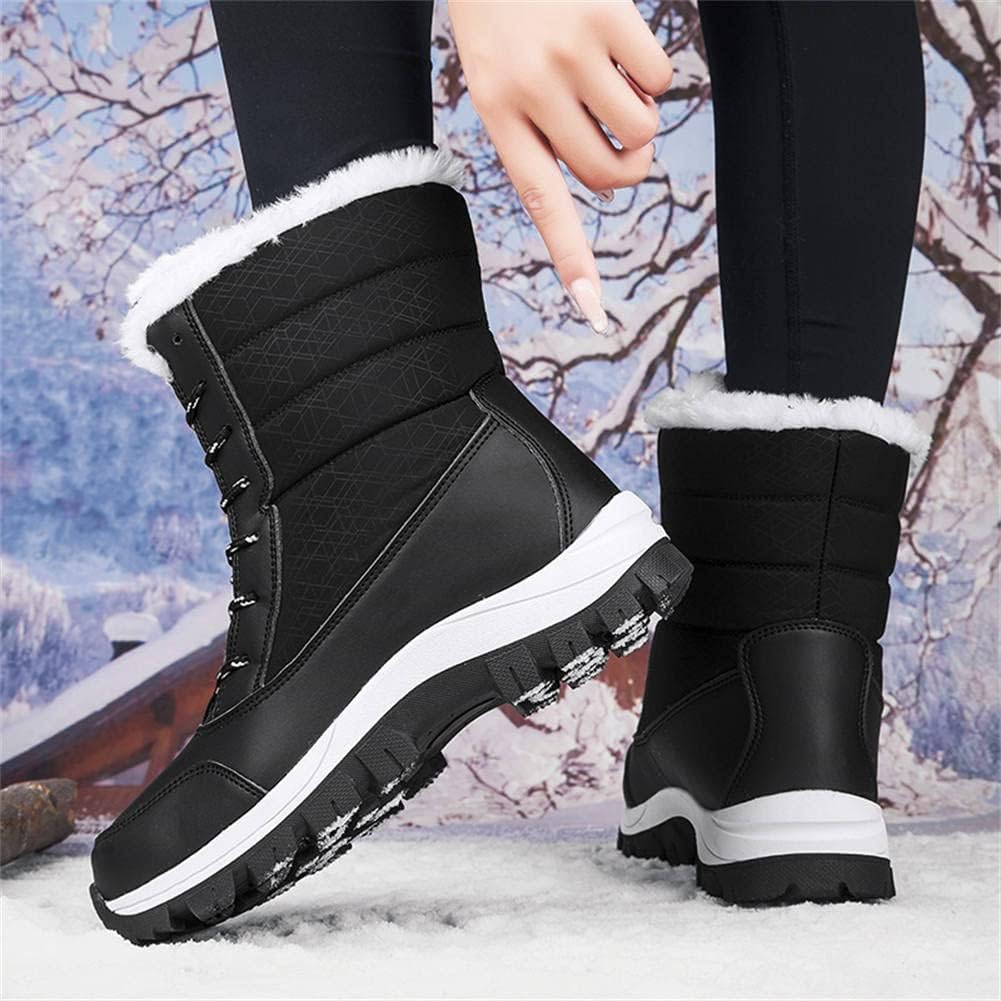 GEXECEUSS Womens Comfortable Snow Boots for Walking: Anti-Slip Mid-Calf Winter Boots - Durable Faux Fur Lined Booties for Women