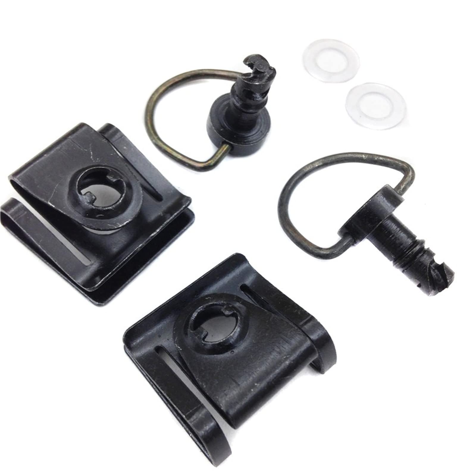 HASkulle Motorrad Schnellspanner – Dzus-Style 1/4-Drehung Verschluss, 15 Mm D-Ring Pins, 2 Stück, Schwarz, Für Verkleidungen, Universell Passend