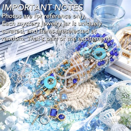 Image of SMUOBT Mystery Jewelry Jar Bundle - Surprise Vintage Jewelry Box for Women,Gift Jewelry Set (Necklace, Earrings, Rings,Kracelet,Keychain) - Unique Birthday Gift for Women