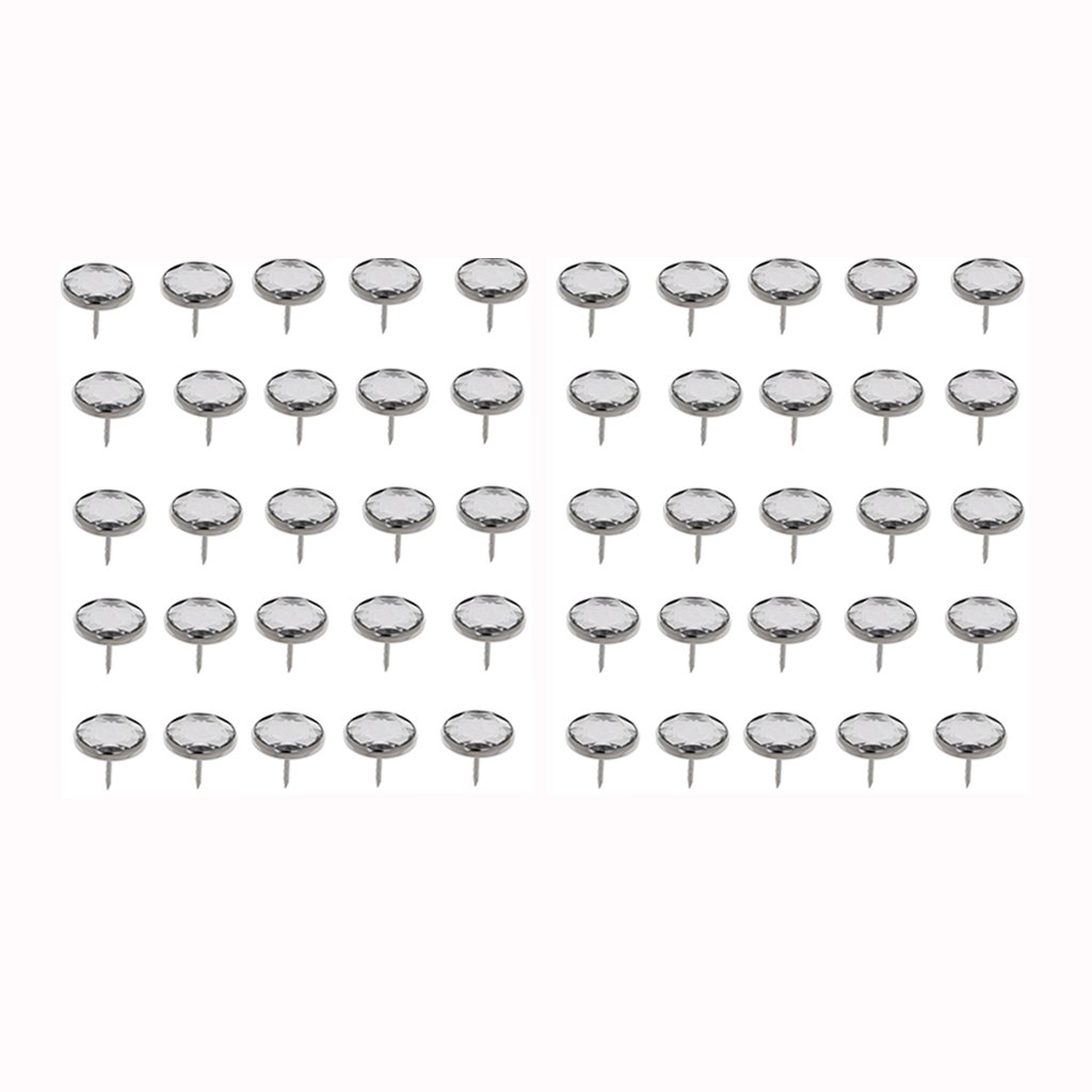 sharplace 50 Pieces Crystal Sofa Headboard Upholstery Buttons Decoration Silver 20 mm