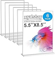 Vista 9 de Soporte acrílico de 8.5 x 11 pulgadas, 2 unidades, soporte vertical de plástico transparente para menú, soporte irrompible para restaurante