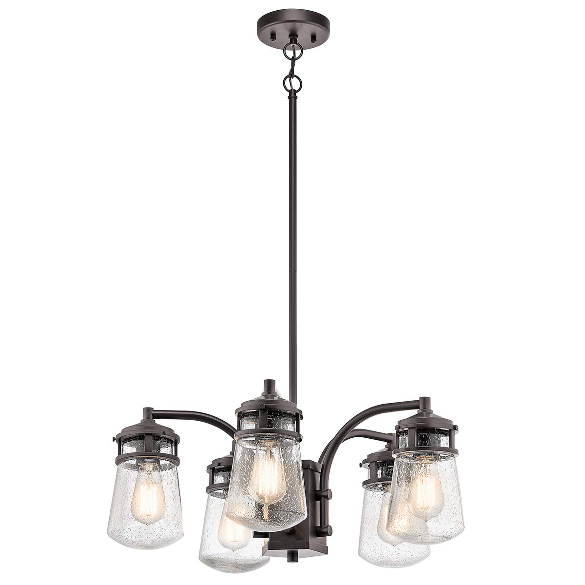 Loops Outdoor Ip44 5 Bulb Chandelier Architectural Led E27 75W Light/Bronze
