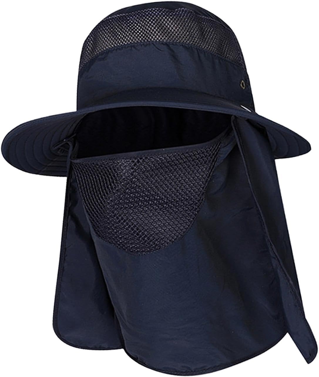 Cappello Protezione Solare Pieghevole - Con Maschera Collo Removibile Per Pesca E Escursionismo