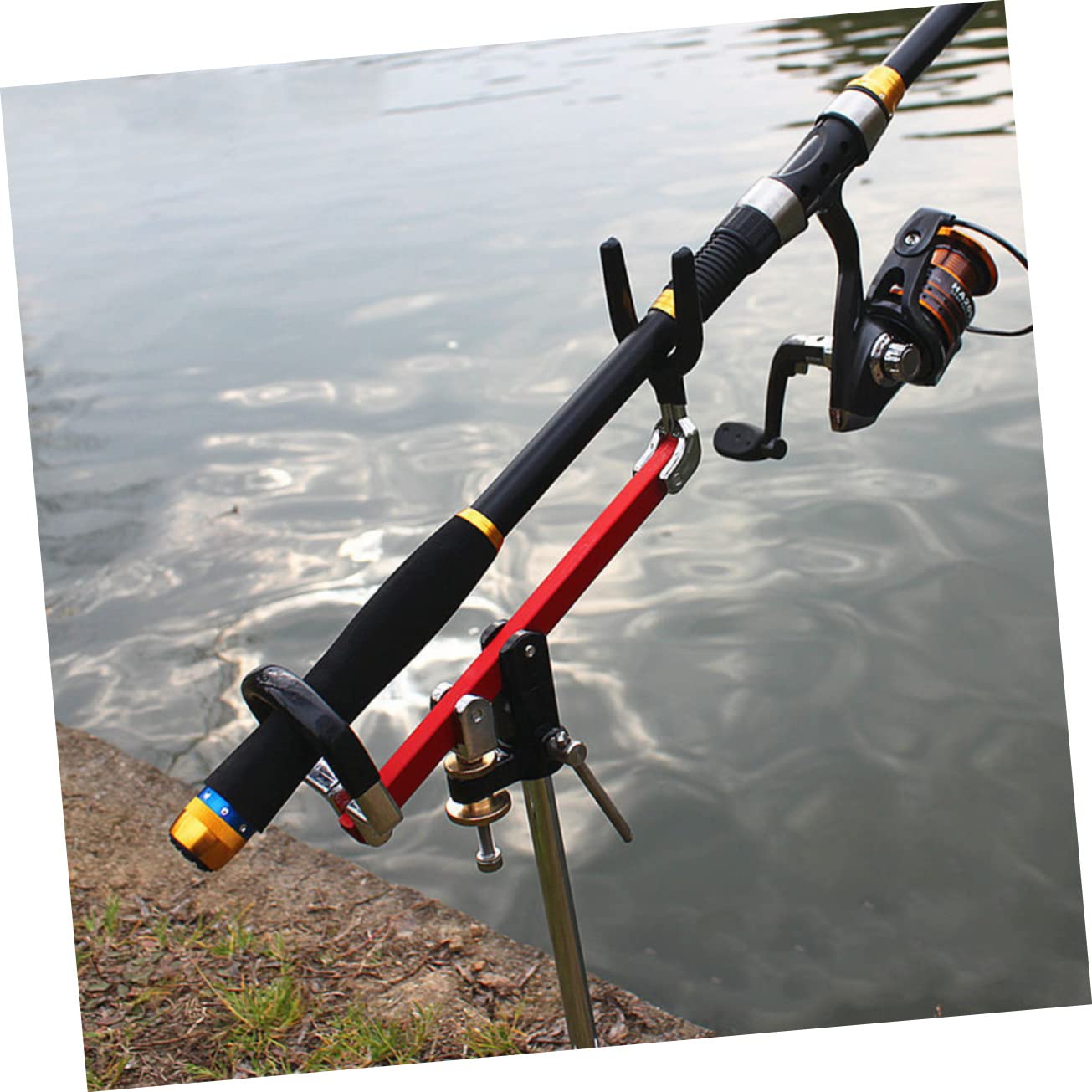 INOOMP Support de Canne à Pêche au Sol Facile à Installer Orientable en Alliage D’aluminium, Léger et Pêche en Mer