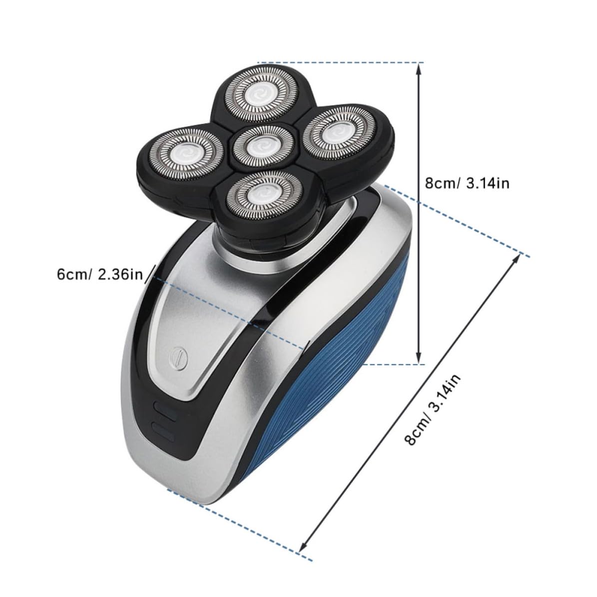 SHOWERORO Rasoio Elettrico Ricaricabile USB 5 Testine Fluttuanti 4d Uomo Materiale Abs, Lavabile Acqua, per Barba e Capelluto