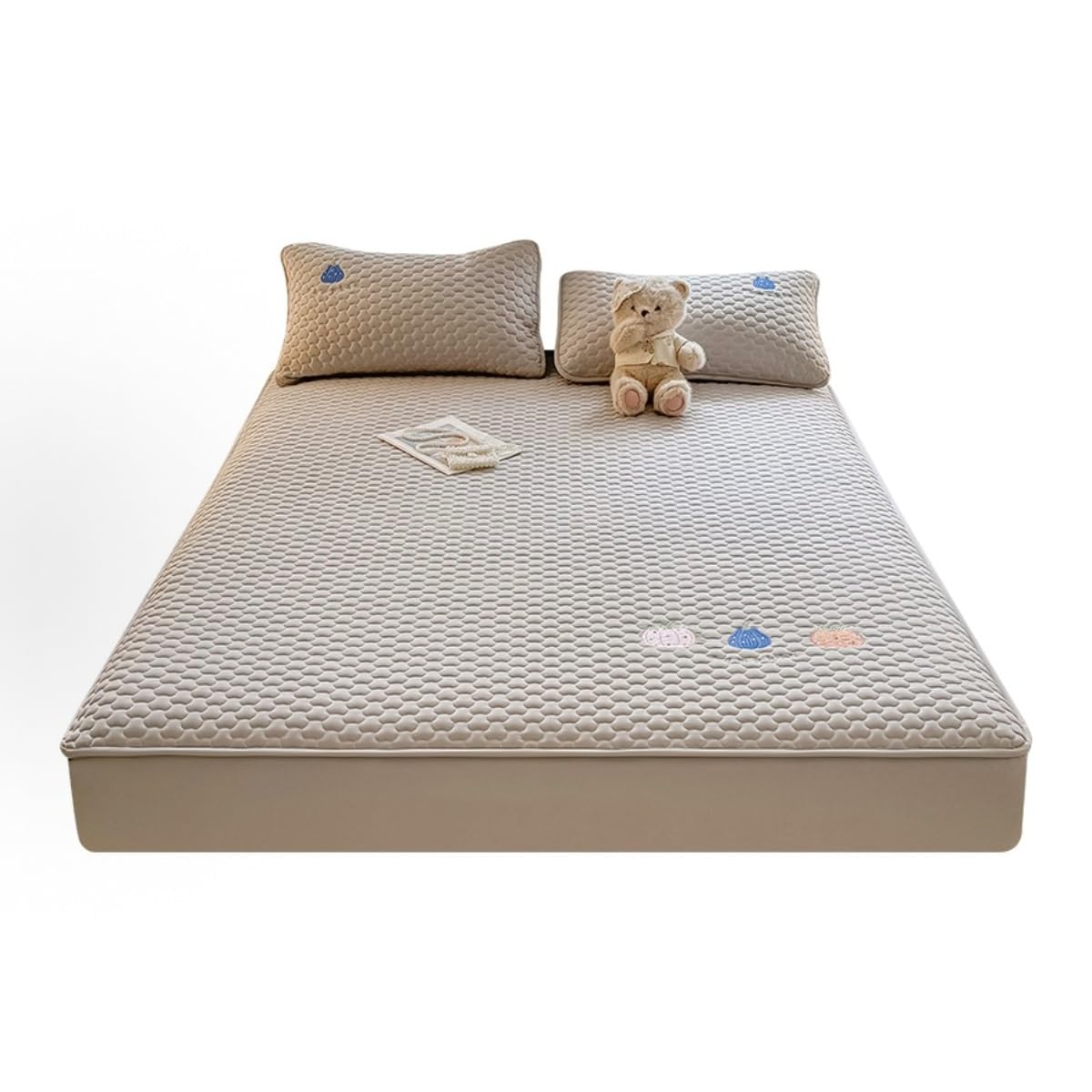 Single Plush Deep Pocket Crystal Velvet Fitted Sheet, Warm Winter Protector(Grey,150 * 200cm)