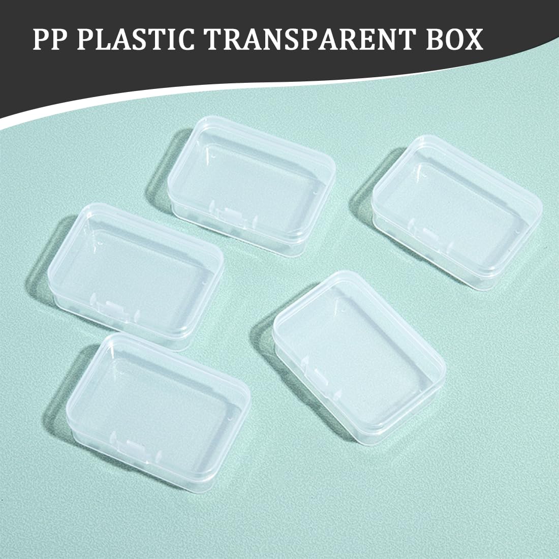 Piccole Scatole Trasparenti, 10 Pezzi Quadrati Ini Contenitori Portaoggetti Con Coperchio Per - Foto 9