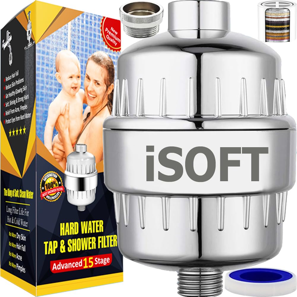 See full amazon price history chart for iSoft Hard Water Softener Head Filter - For Tap Shower Kitchen Sink Bathroom SF-15-Soft-PRO Chrome 15 Stage With 2 Cartridges To Remove Salt, Rust, Dust From Well Water Hardwater to Softwater Purifier iSoft Hard Water Softener Head Filter - For Tap Shower Kitchen Sink Bathroom SF-15-Soft-PRO Chrome 15 Stage With 2 Cartridges To Remove Salt, Rust, Dust From Well Water Hardwater to Softwater Purifier (B0B6MZ8YW3) Amazon Price History, Amazon Price Tracker