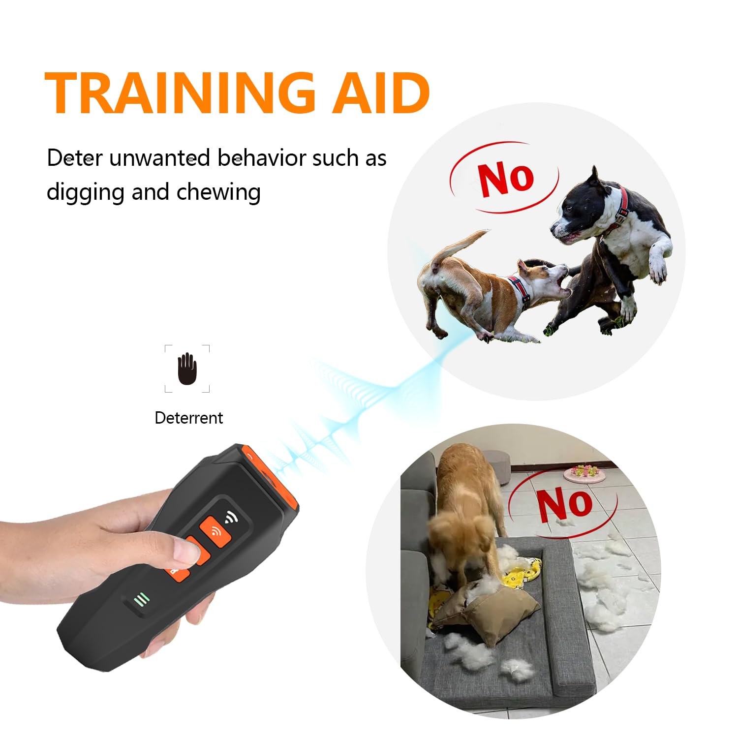 Antiabbaio A Ultrasuoni Per Cani – 3 Livelli Di Frequenza (15-30 KHz), Portata 25 Ft, Ricaricabile, Per Piccola, Media E Grande Taglia
