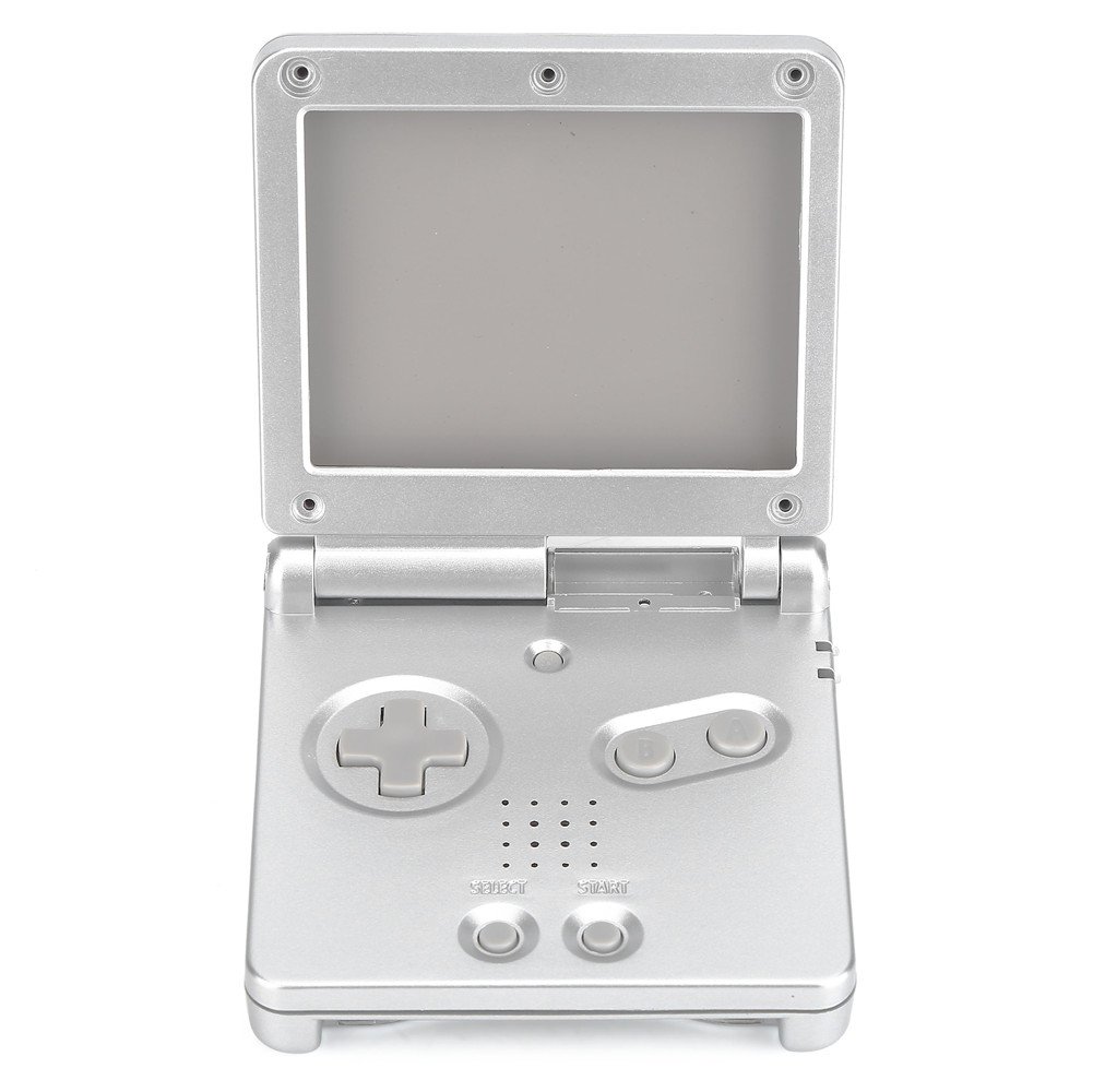 KOSDFOGE Compatible with Nintendo Game Boy Advance GBa SP Protective ABS Case Cover Repair Parts Kit(Silver)