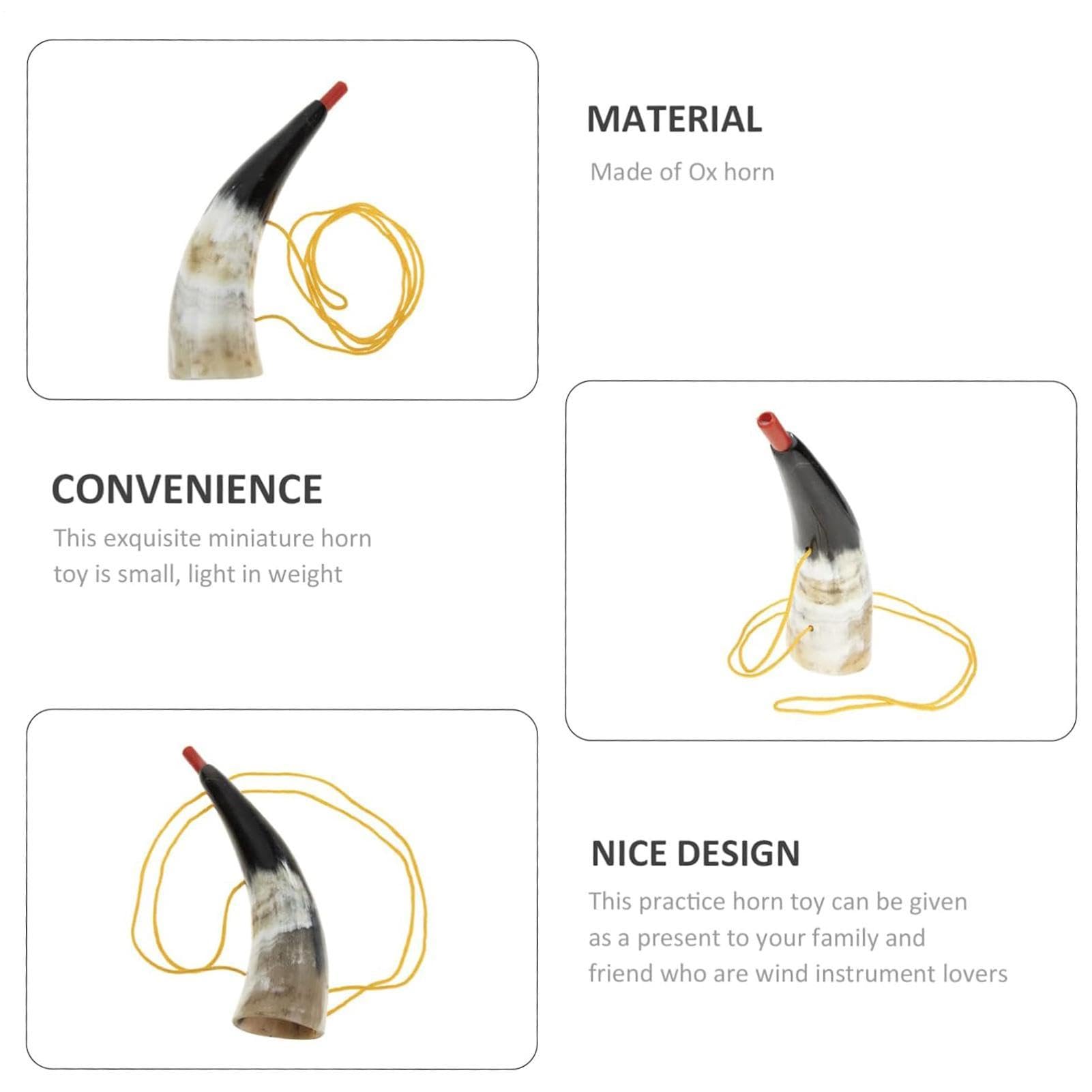 De Cuerno Vikingo, Accesorio Musical Portátil para Trompeta De Al Aire Libre | Construcción De Bocina Pulida Natural De 210 G, Equipo De Efectos De Sonido Animador Juegos De