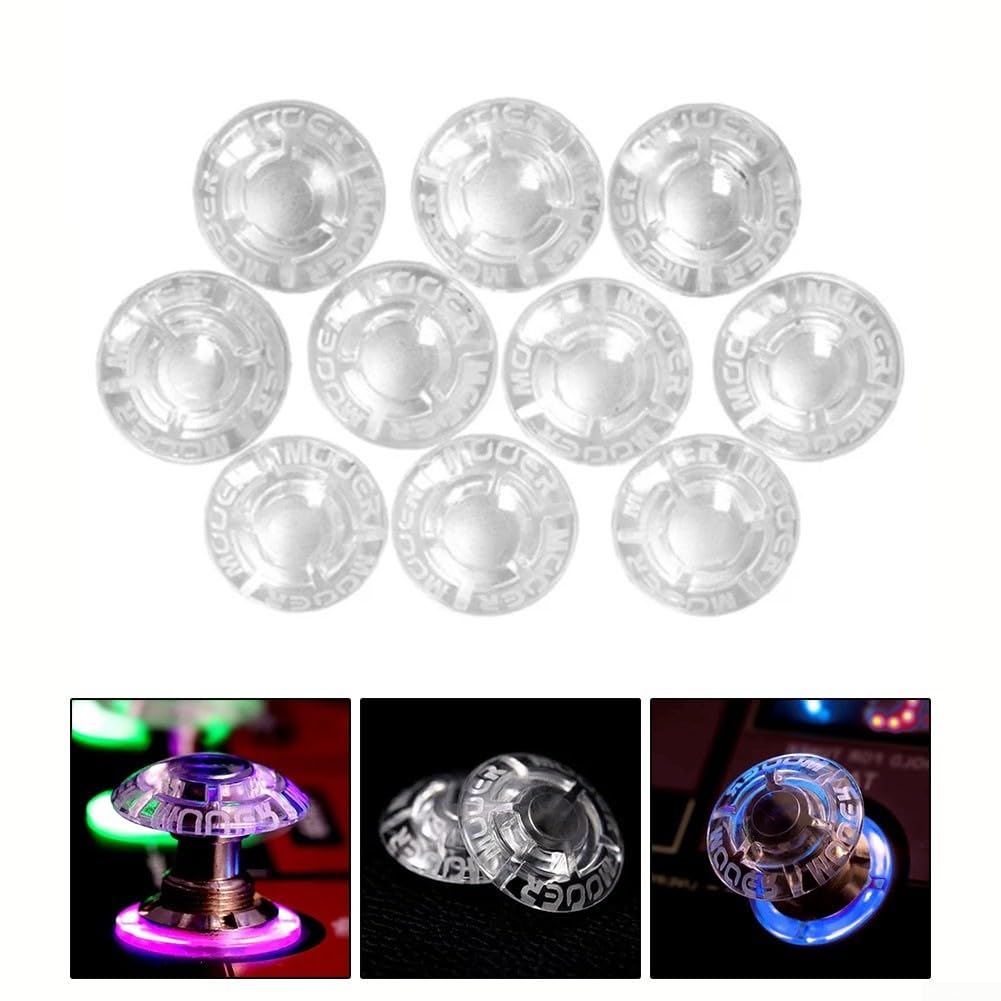 RANRAO 10pcs Clear Footswitch, Trasparente Shroom Candy Plastica Pedale Effetto Pedale Nail-Caps Pedale per Protezione Cap per Mooer Effetti Chitarra Accessori