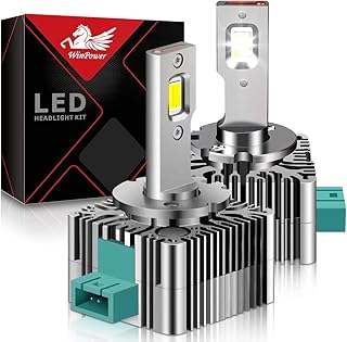 WinPower D3S D3R LED Headlight Bulb, 70W 10400LM 6000K Cool White High Low Beam Conversion Kit Factory Xenon HID Replacement Light, Pack of 2