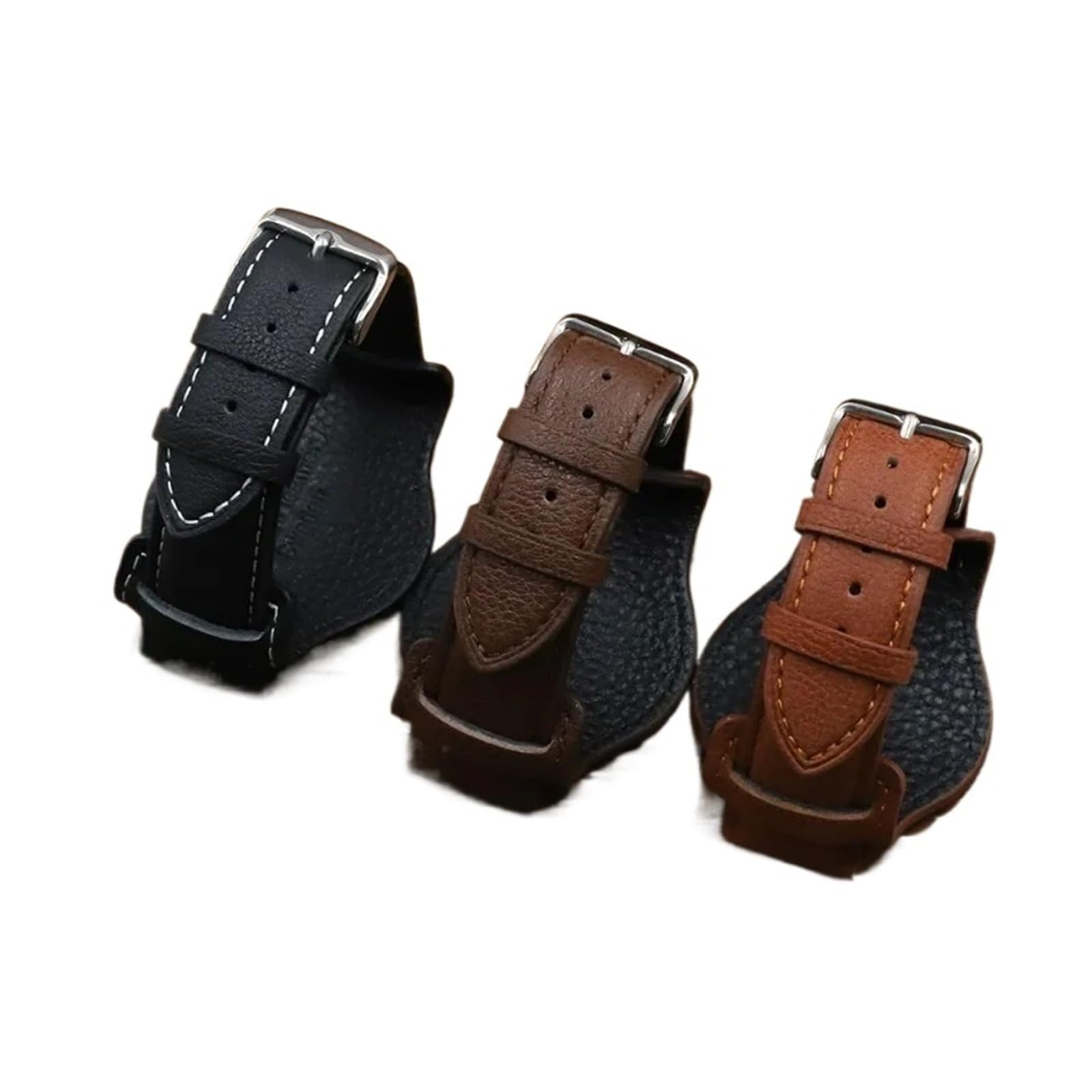 Genérico NASUNJIA Correa De Reloj De Cuero Genuino De 18 Mm, 20 Mm Y 22 Mm Con Correa De Diseño Retro, Pulsera Negra, Marrón Y Café.