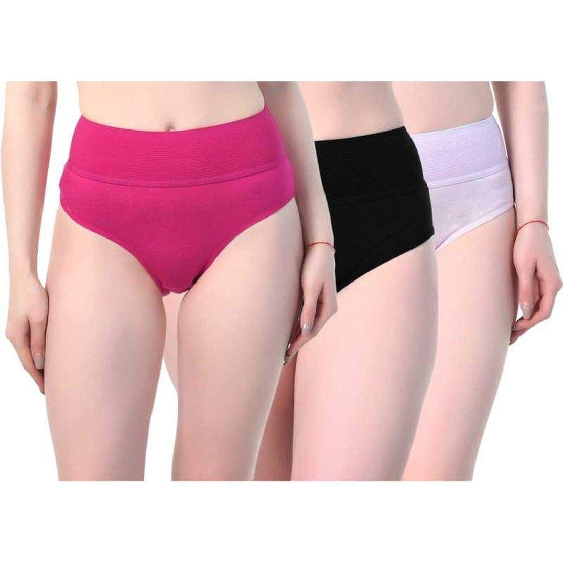 AJ FASHIONSWomen's Cotton Tummy Controller Panties, Free One Pair Transparent Bra Strap