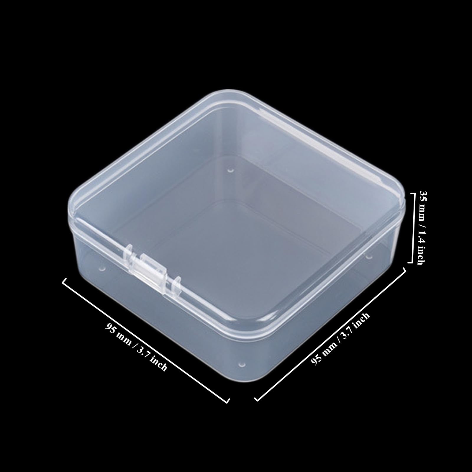 18 Contenitori Plastica Trasparenti 6.8x5.2x1.2 Cm - Con Coperchio, Per Organizzare Piccoli Oggetti