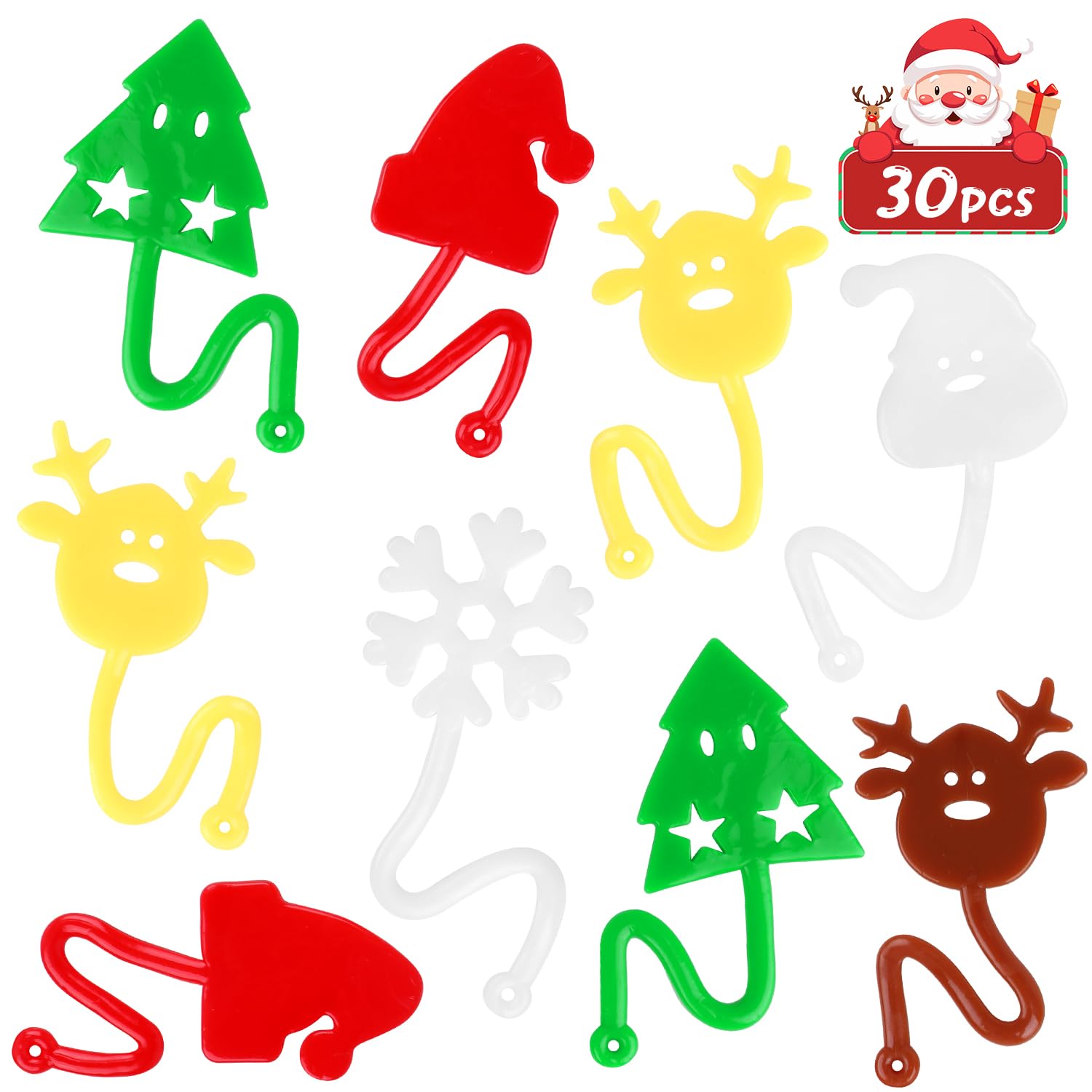 VEYLIN Christmas Sticky Toys Christmas Sticky Hands Toys, 30 Pieces, Reusable Stretchy Holiday Party Bag Fillers - Image 4