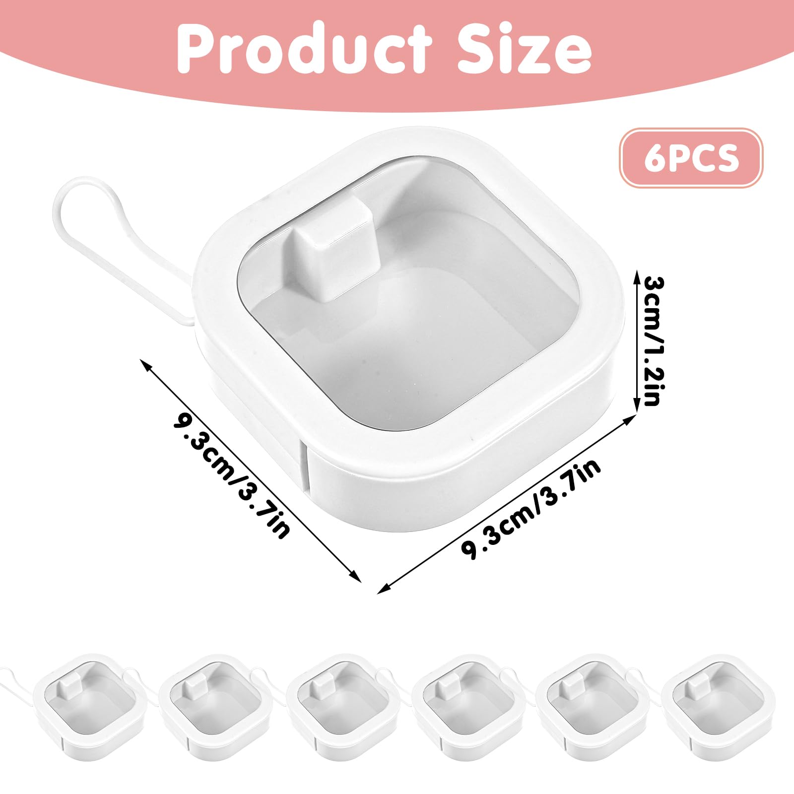 6 Pcs Hair Tie Organizer, Portable Hair Accessory Storage Containers Small Stackable Hair Ties Travel Holder Cotton Swab Dispenser Hair Accessories Organizer Box