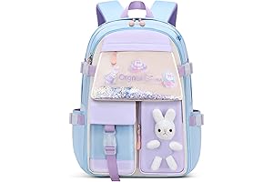 Kawaii Bunny Bookbag for First Graders: Sequins Sparkle & Shine