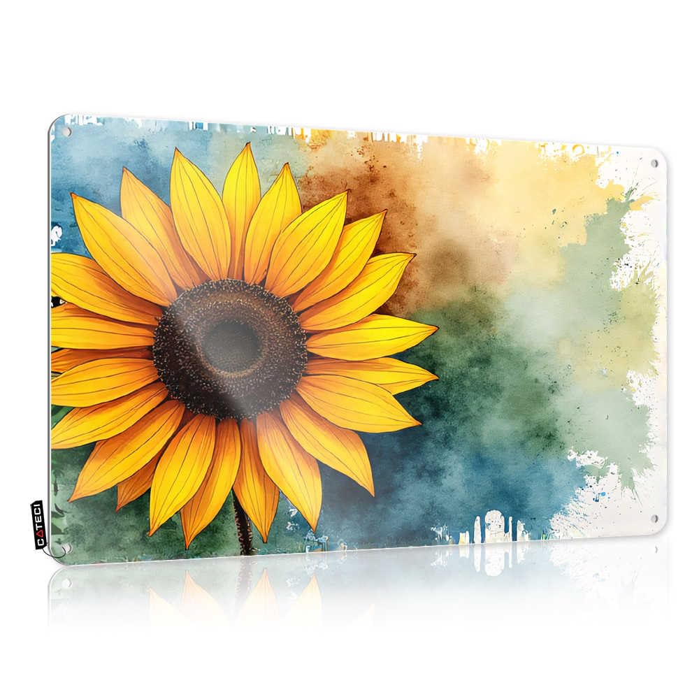 Fzfn Men's Colour Amazing Plaques, Stuff For Room Designer Sunflower Bloom In Abstract Art | Farmhouse Street Decor(30X40cm)