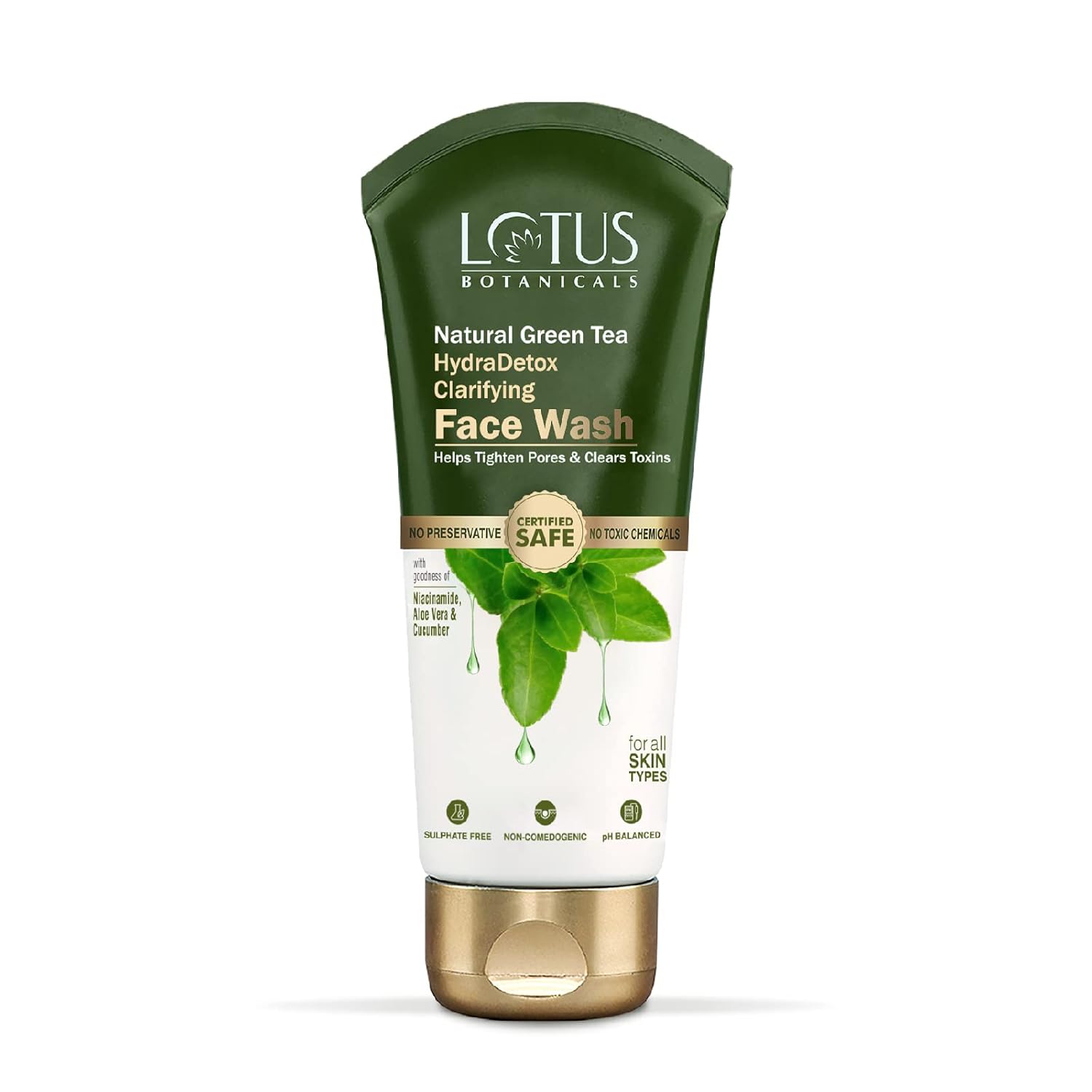 Lotus Botanicals Natural Green Tea HydraDetox Clarifying Face Wash with