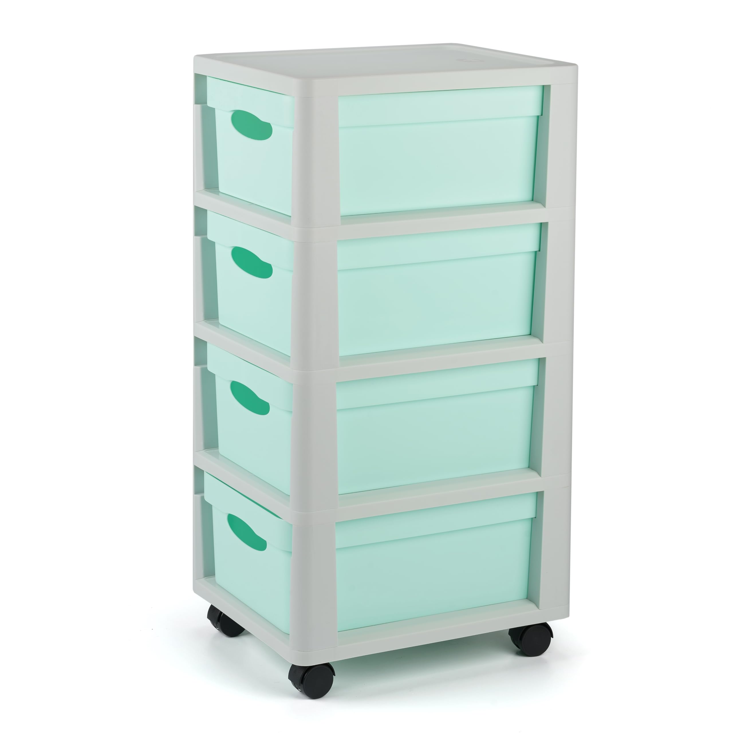 Meuble rangement enfant tour en plastique meuble ecole bac à roulettes boite tiroir empilable jouet bureau chariot a tiroirs colorés - Fabriqué en Europe