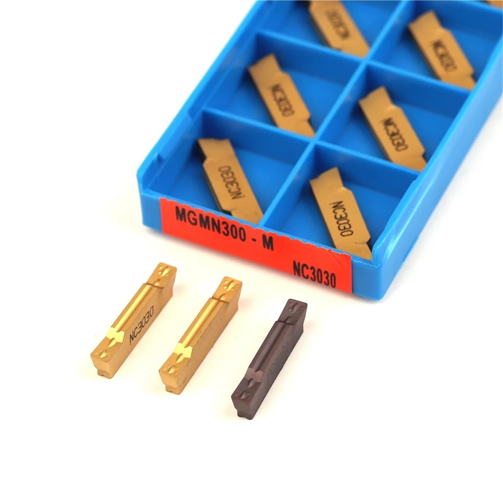 plaquita de torneado, 10 piezas MGMN150 MGMN200 MGMN300 MGMN400 NC3020 NC3030 PC9030, herramienta de ranurado CNC carburo, herramientas torno for torneado metal(MGMN300 M NC3030)