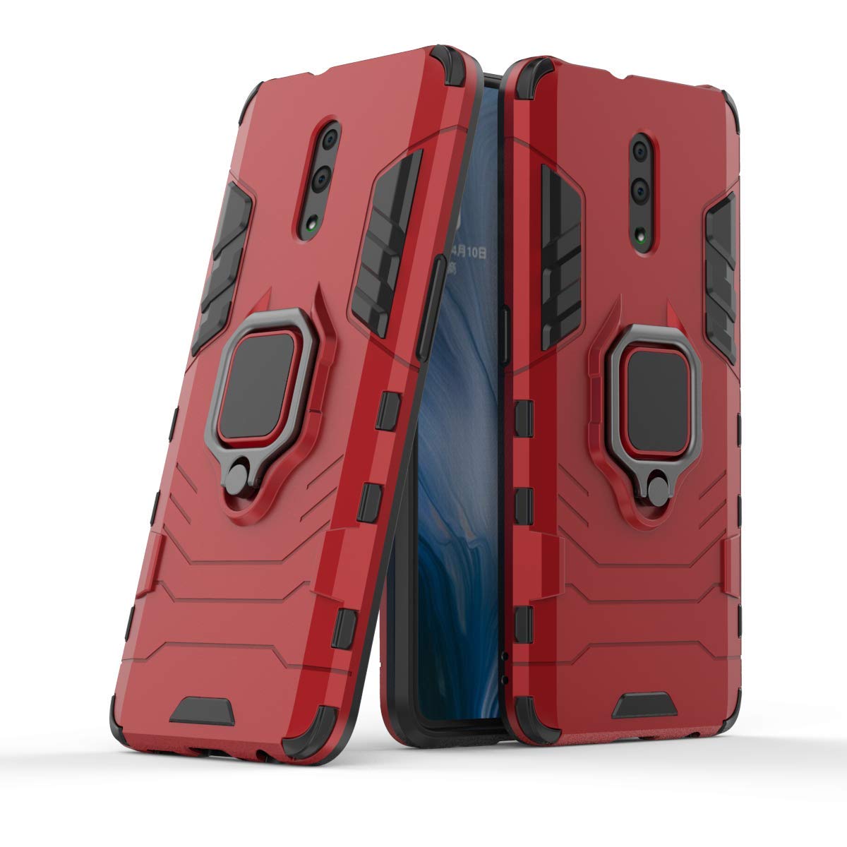 MRSTER Funda OPPO Reno4 Pro 5G, Armor Funda con 360 Anillo Soporte, Anti-Arañazos con Absorción de Choque Resistente Carcasa Protectora para OPPO Reno4 Pro 5G. HB Black — view 21