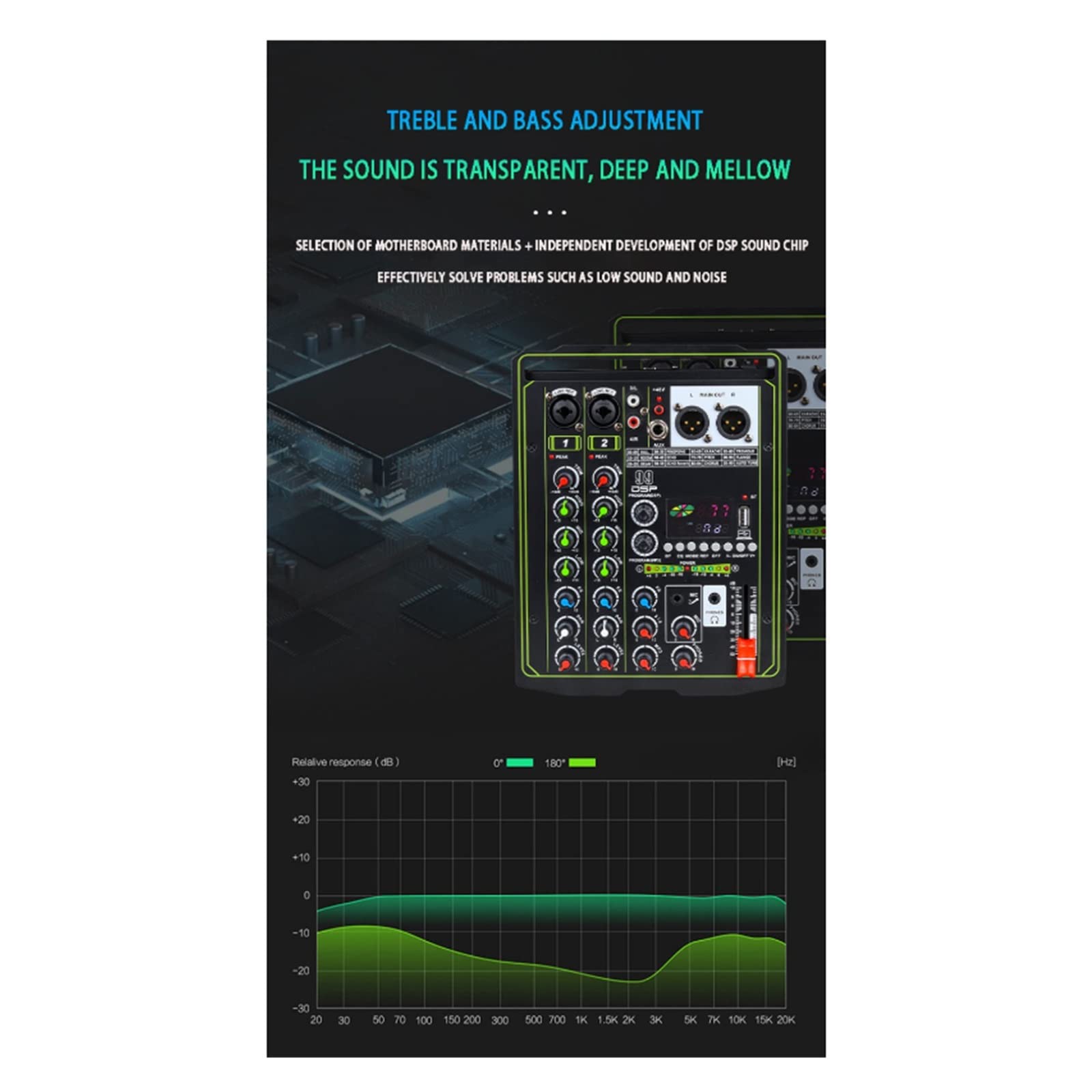 Mezclador de Audio Mezclador pequeño profesional de 4 canales 99 DSP consola de grabación Digital mezclador teléfono móvil transmisión en vivo computadora hogar KTV