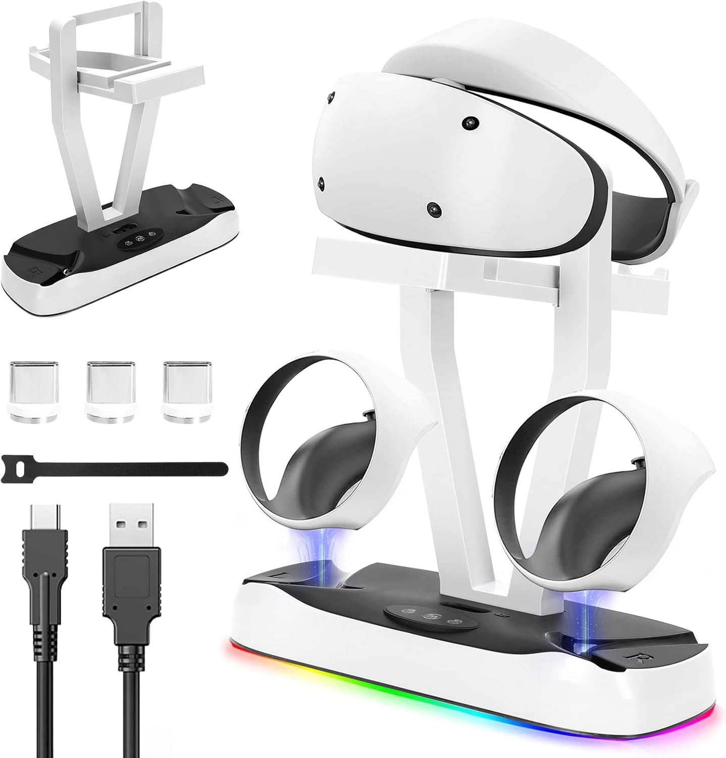 PS5VR2 Controller Charging Dock with Headset Stand,PS5 VR2